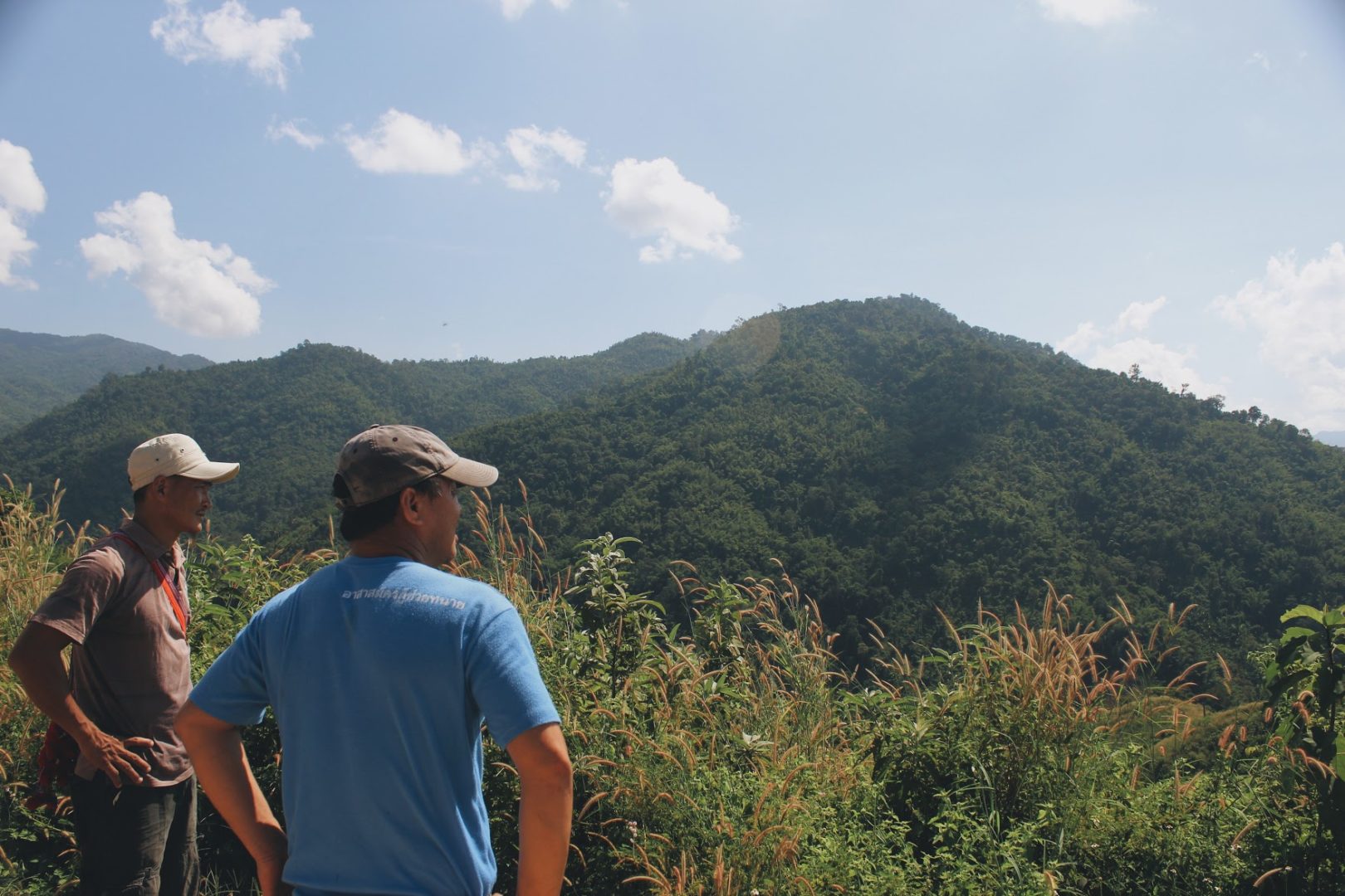 Tui and Duang Dee survey the surrounding watershed.