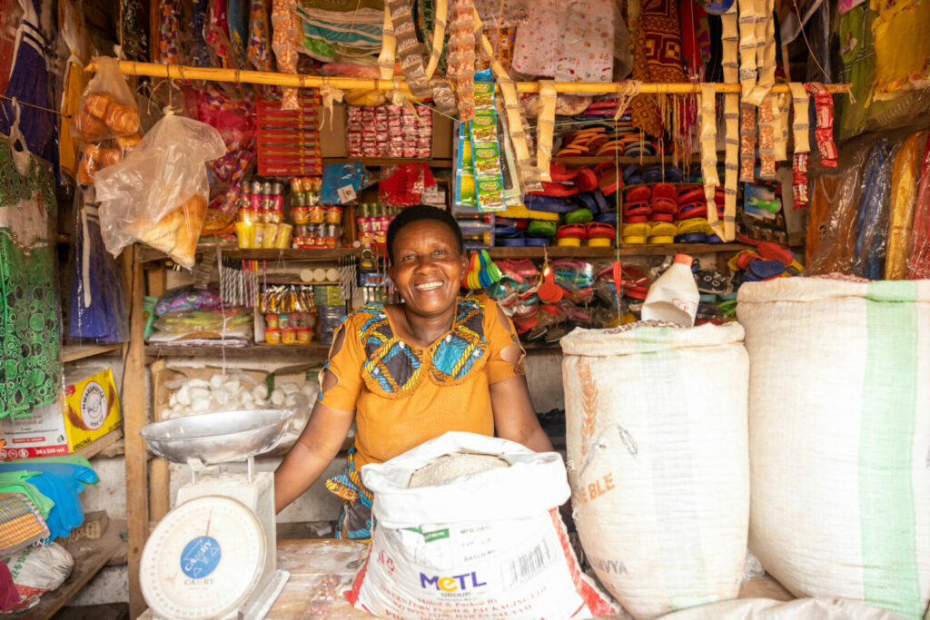 shopkeeper on our visit to burundi