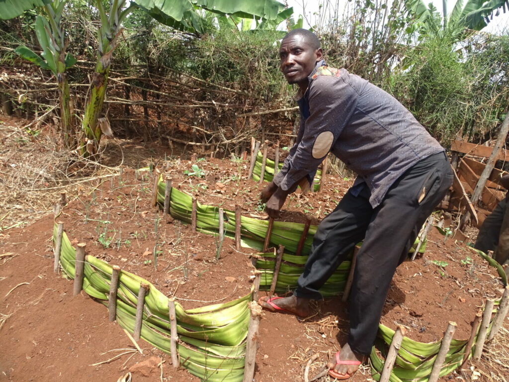 using his new found agricultural skills